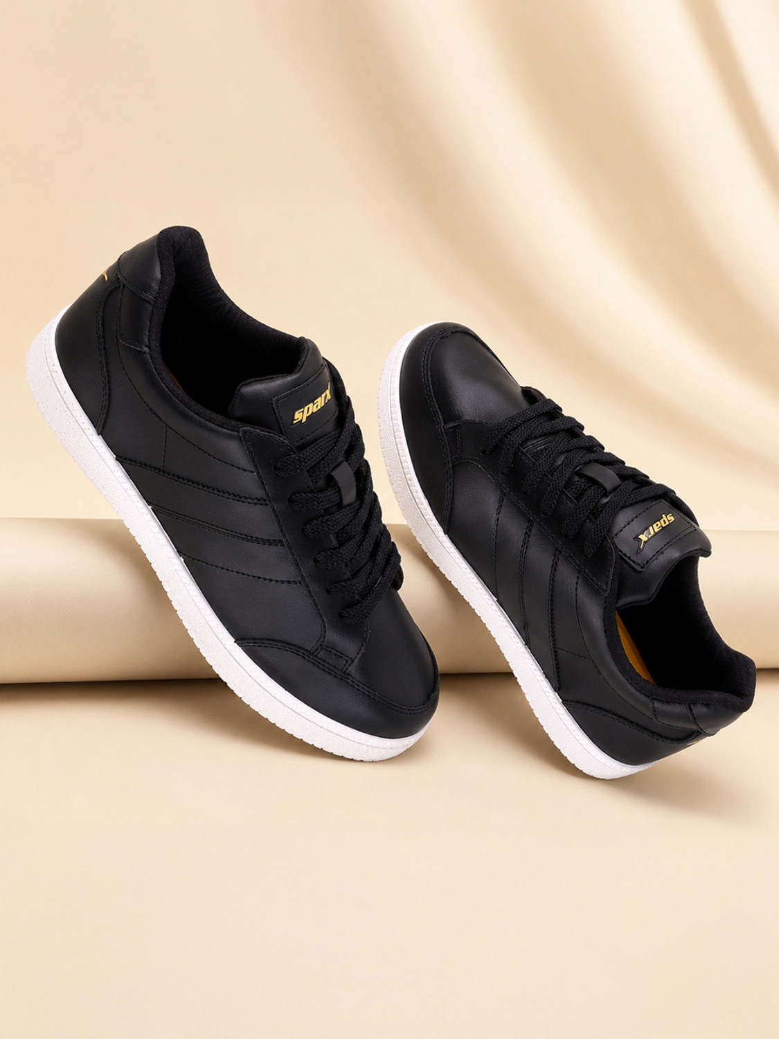 Sparx SM 9117 | Stylish, Comfortable | Sneakers For Men (Black, Gold , 8) - Image 1