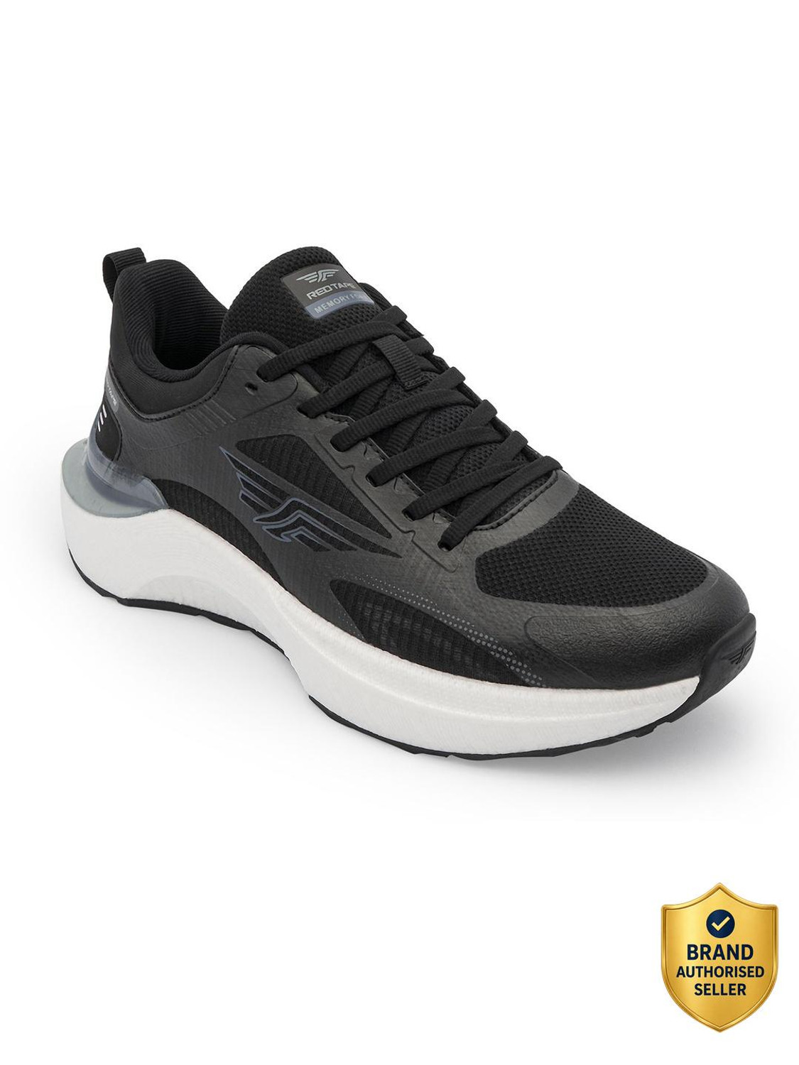 RED TAPE Men's Walking Shoes White Black Size 8 - Image 1