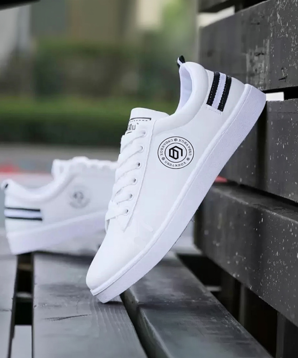 URBANBOX Sneakers For Men (White, Black , 7) - Image 1