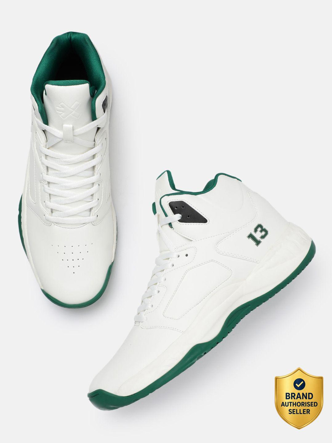 HRX by Hrithik Roshan HRX Basketball Shoes for Men, White, Size 10 - Image 1