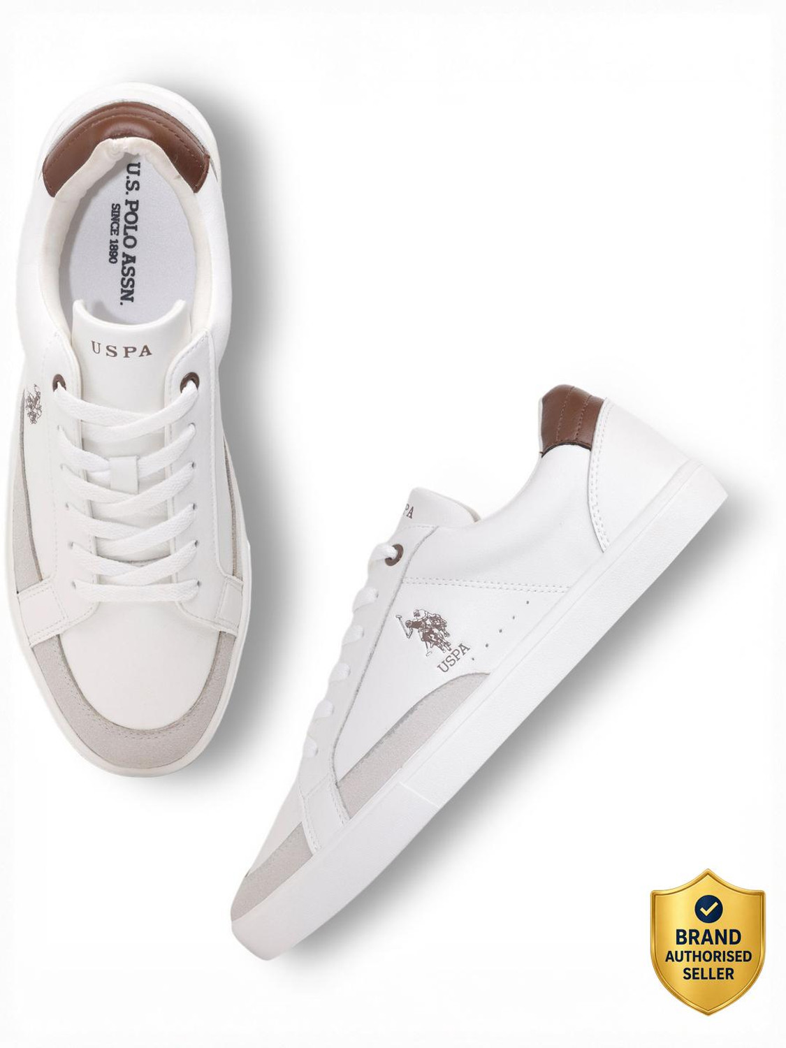 U.S. POLO ASSN. Men's White Sneakers (Size 10) - Image 1