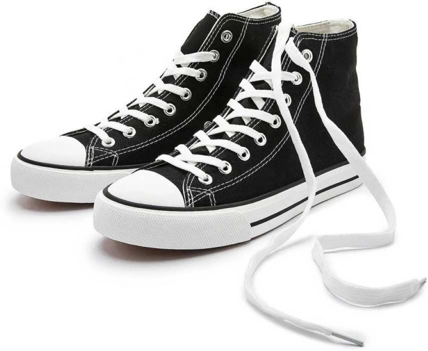 HOCKWOOD Sneakers High Tops For Men (Black, White , 7) - Image 1