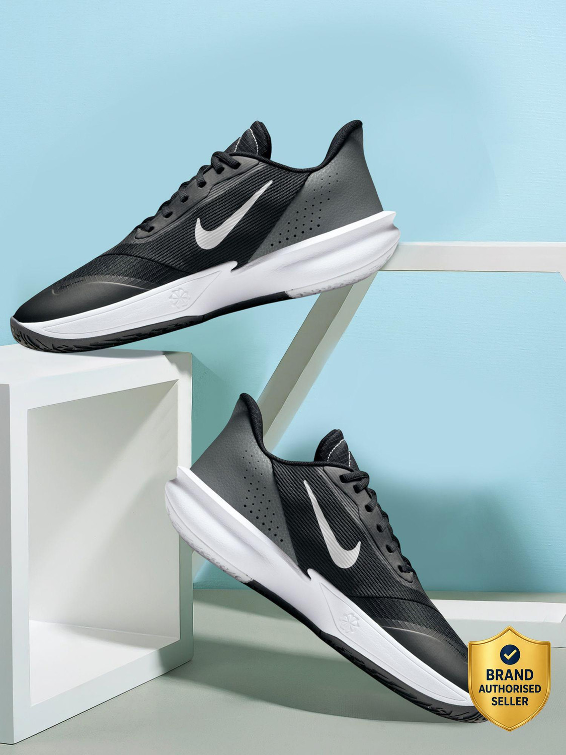 Nike Precision VII Basketball Shoes Men Black Size 7 - Image 1