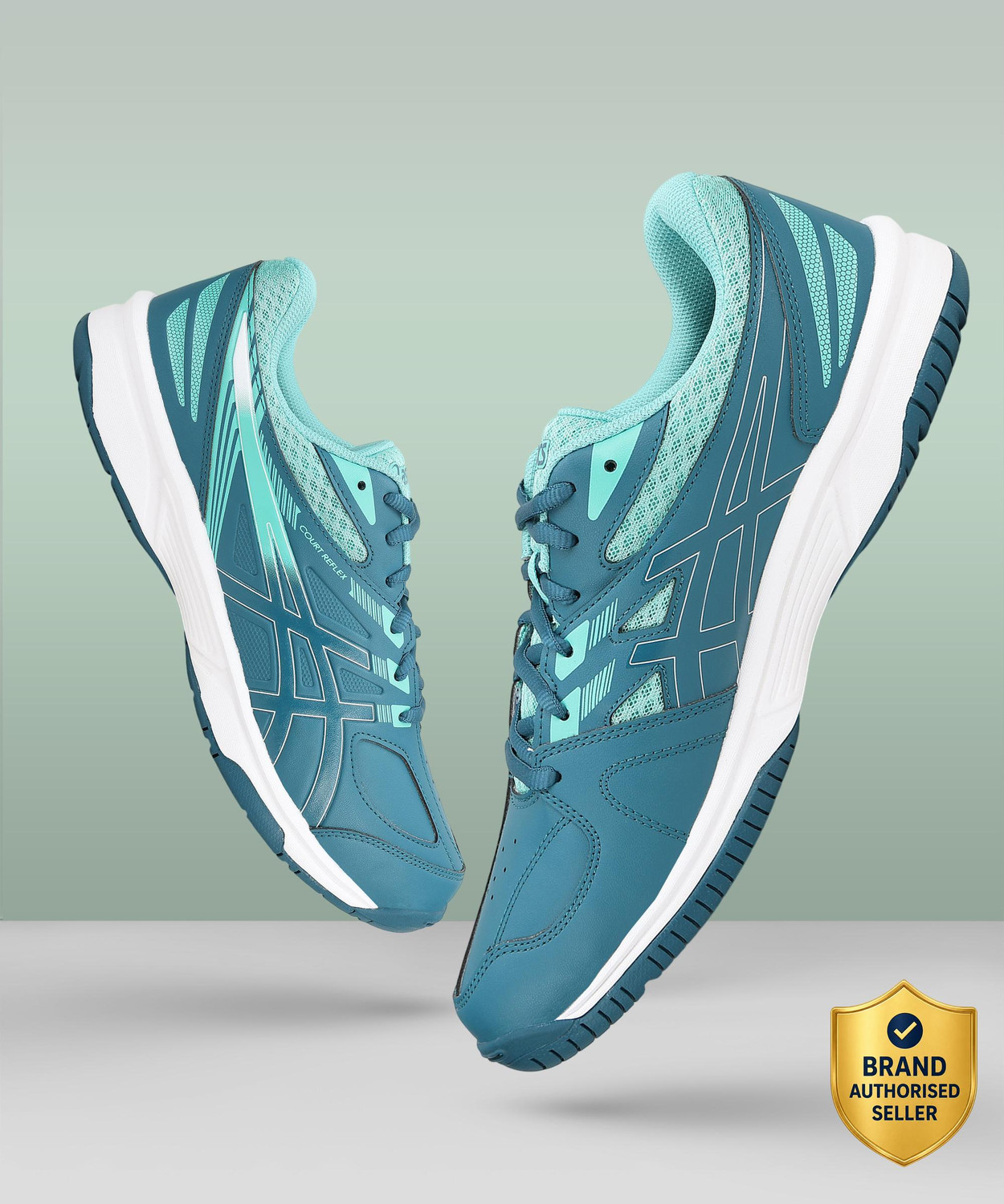 Asics COURT REFLEX Running Shoes For Men (Green , 9) - Image 1