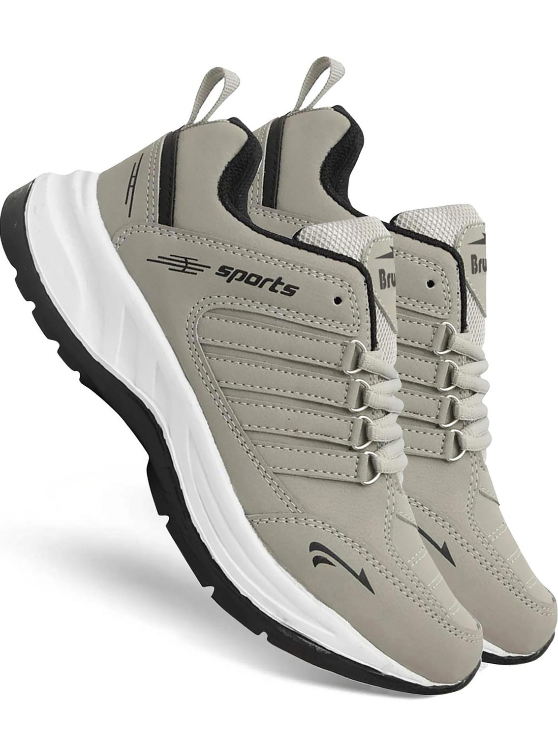 BRUTON Lite Casual Sneakers for Men, Grey, Size 9 - Image 1