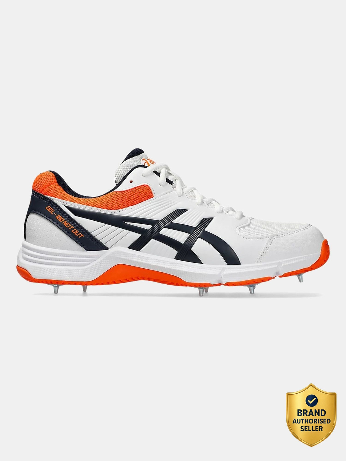 Asics GEL-100 NOT OUT Cricket Shoes (White, UK 8) - Image 1