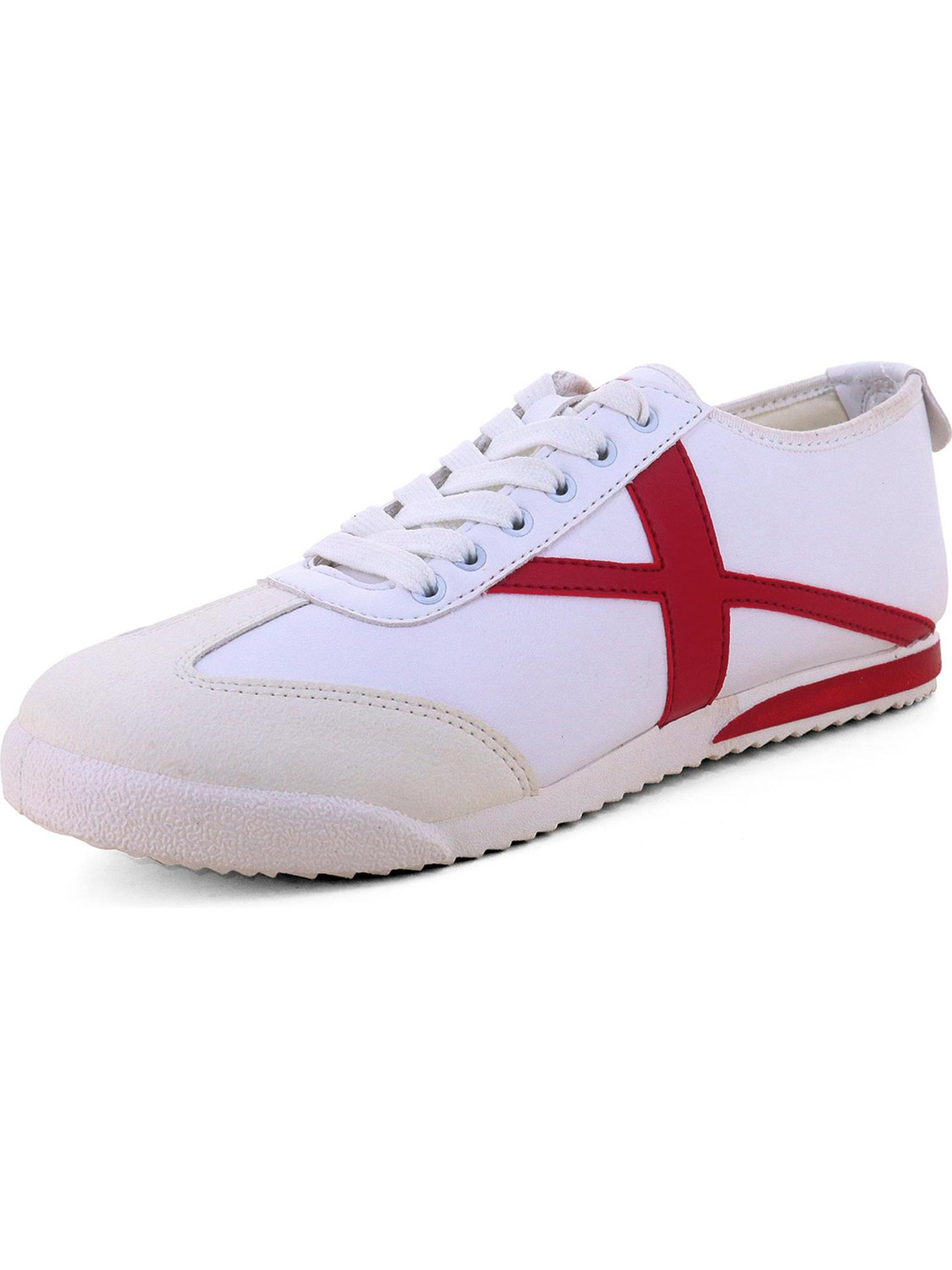 Sparx SM 4012 Sneakers for Men (White, Maroon, Size 9) - Image 1