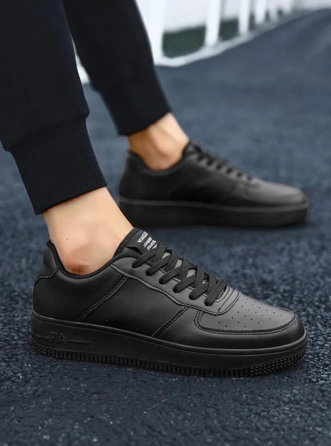 ROASTER Men's Synthetic Leather Lace-Up Office to Casual Sneakers Sneakers For Men (Black , 6) - Image 1