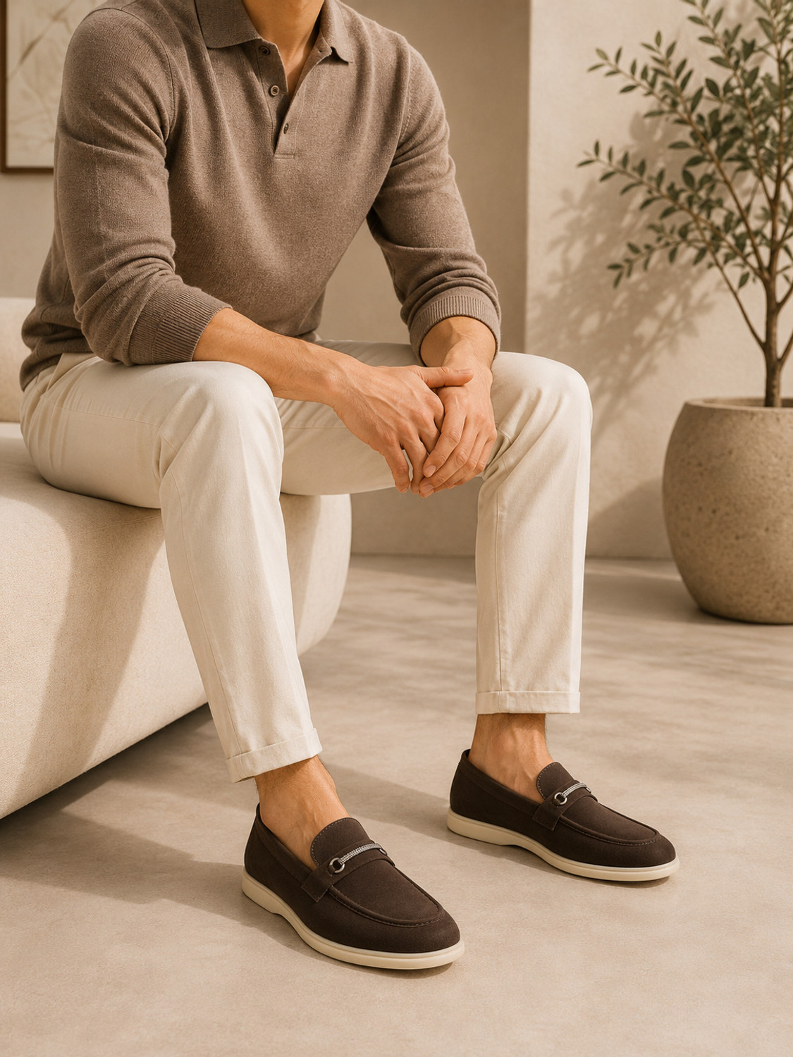 viblush Men's Casual Shoes Brown (UK 7) - Image 1