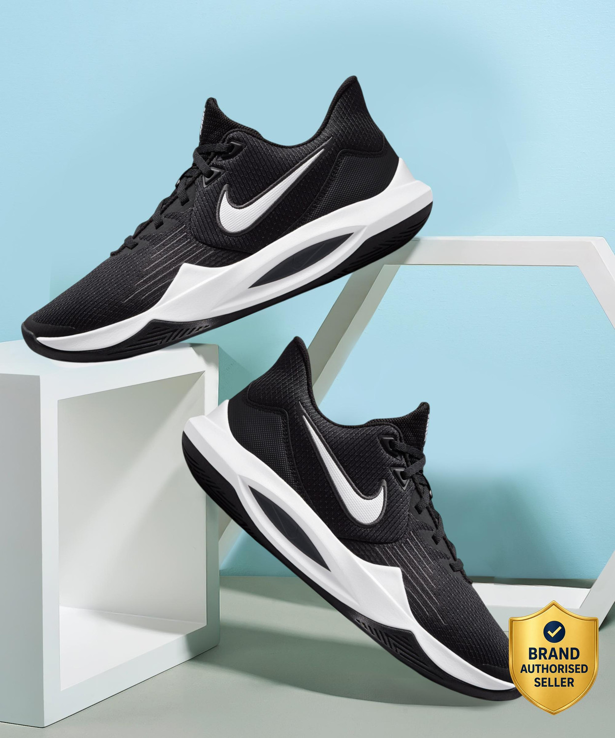NIKE precision v Sneakers For Men (Black , 6) - Image 1