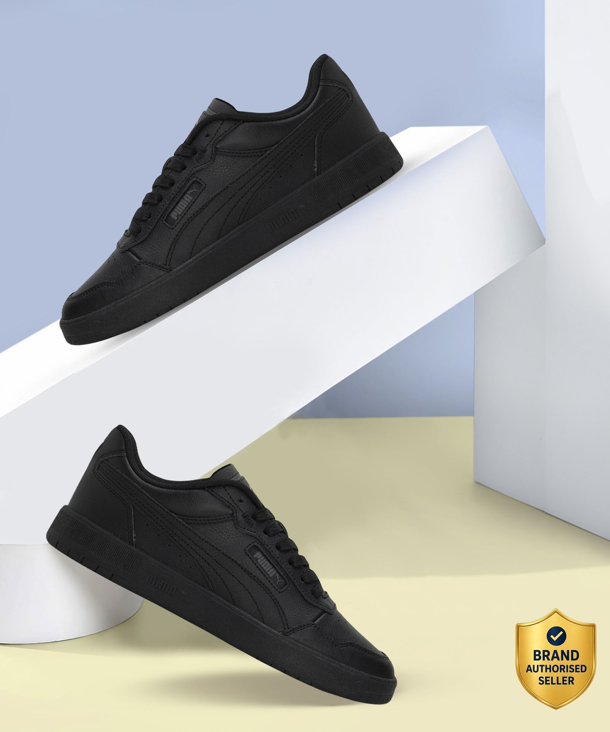 PUMA Court Ultra Sneakers for Men (Black, UK 8) - Image 1