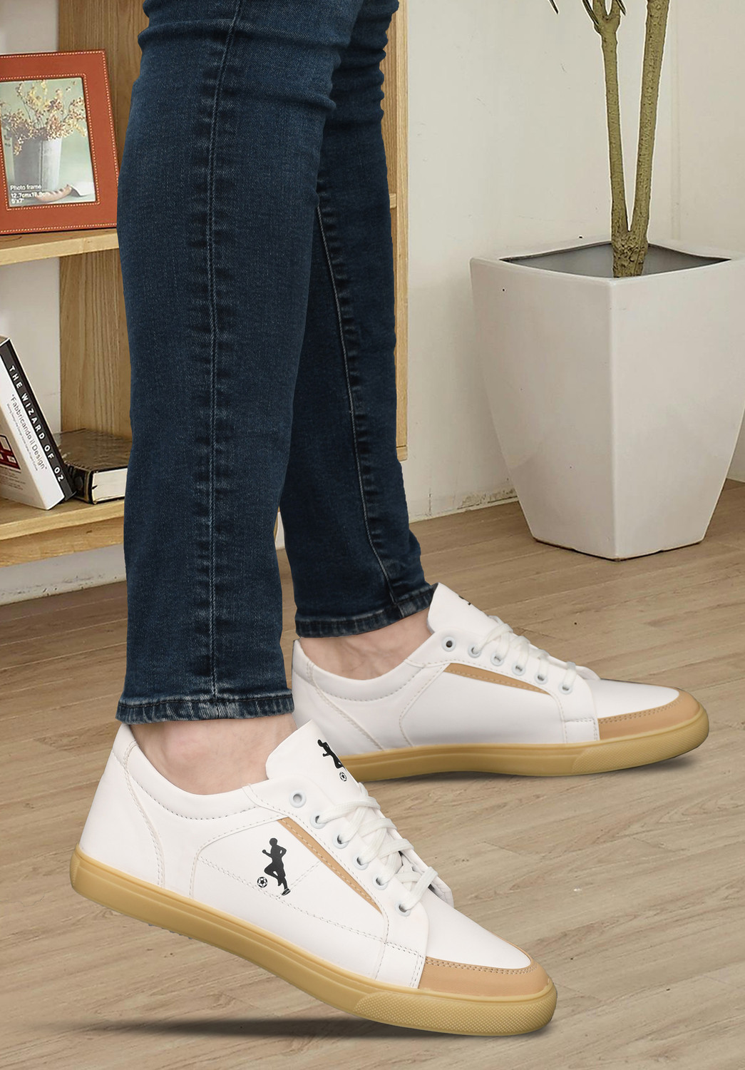 ATRONS Casual White Shoes for Men, Size 7 - Image 1