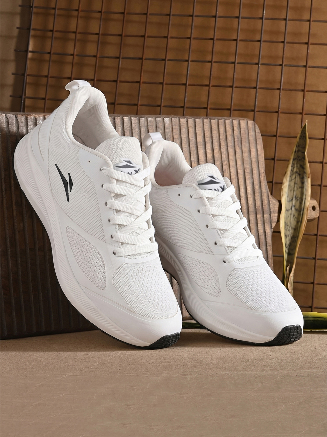 TurnX Sports Running Shoes for Men (White, Black, Size 7) - Image 1