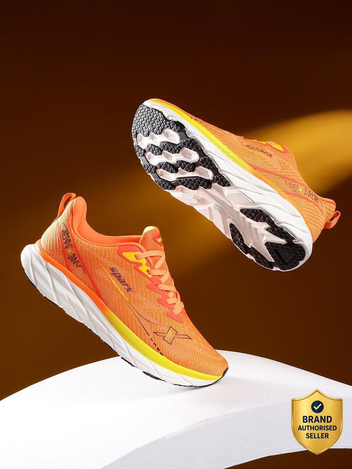 Sparx sm Lace Up For Men (Orange, Yellow , 7) - Image 1