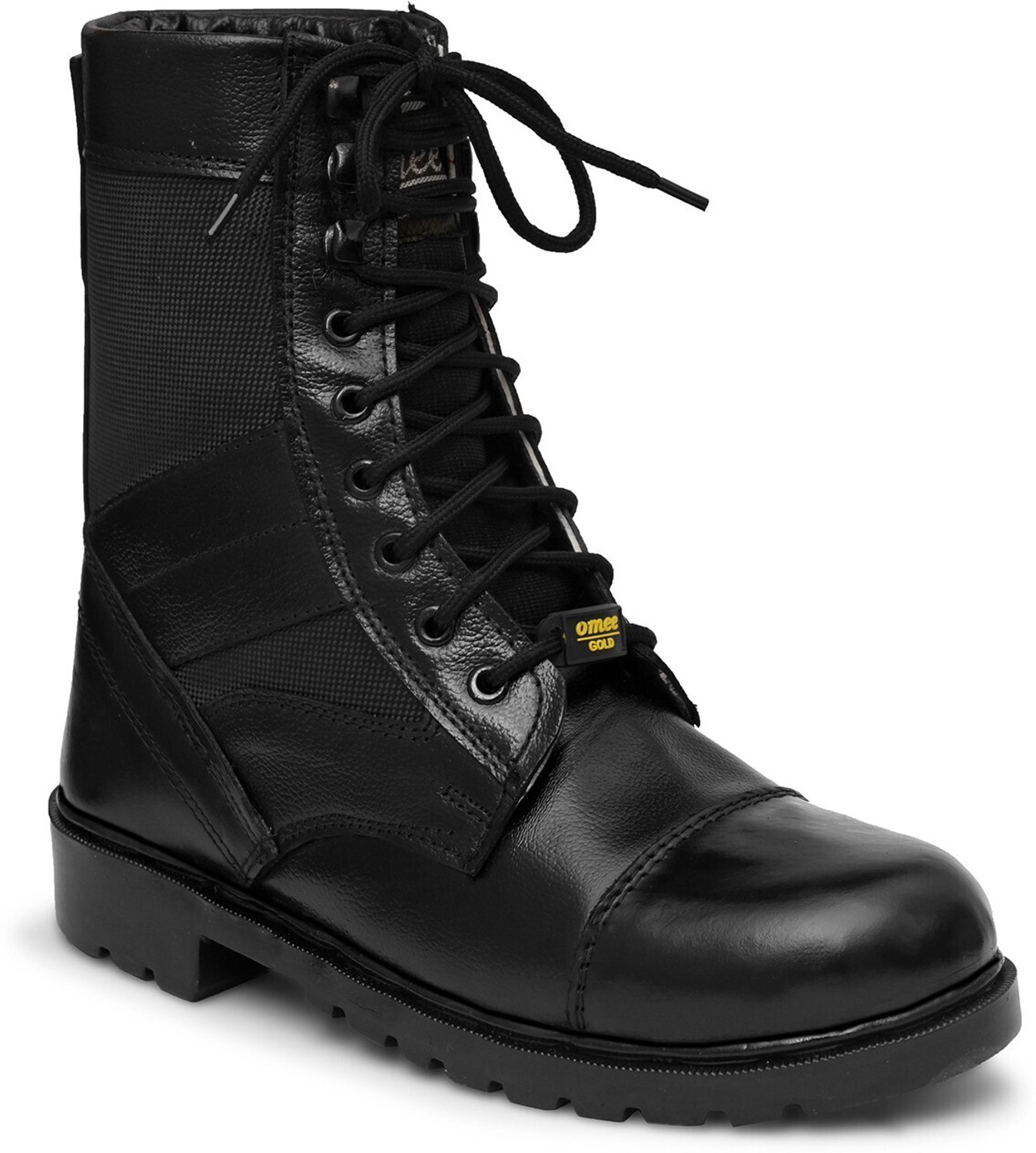 OMEE GOLD Army Long DMS Boots Men Black Size 8 - Image 1