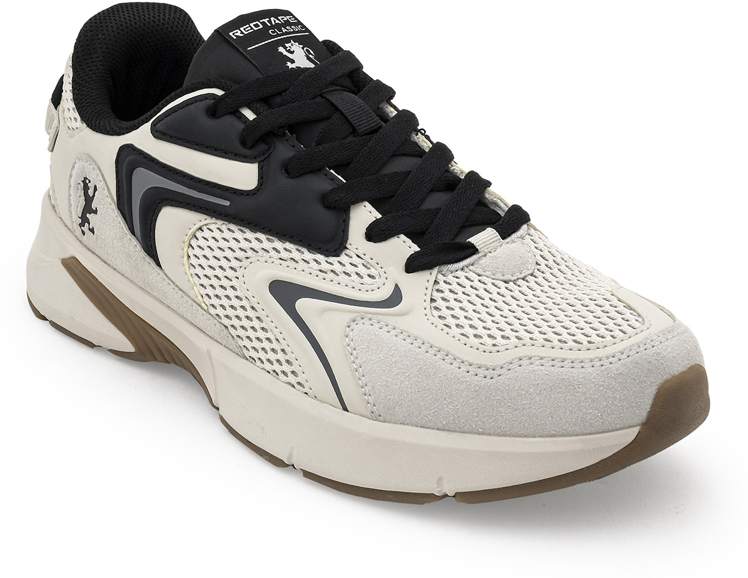 RED TAPE Low Cut Lifestyle Sneakers for Men in Beige Black | Lifestyle Sneakers Sneakers For Men (Beige, Black , 7) - Image 1