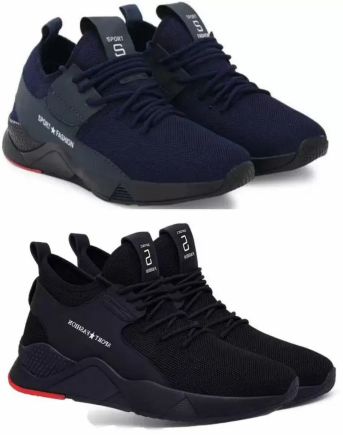 WELDONE Sneakers For Men (Black, Blue , 9) - Image 1