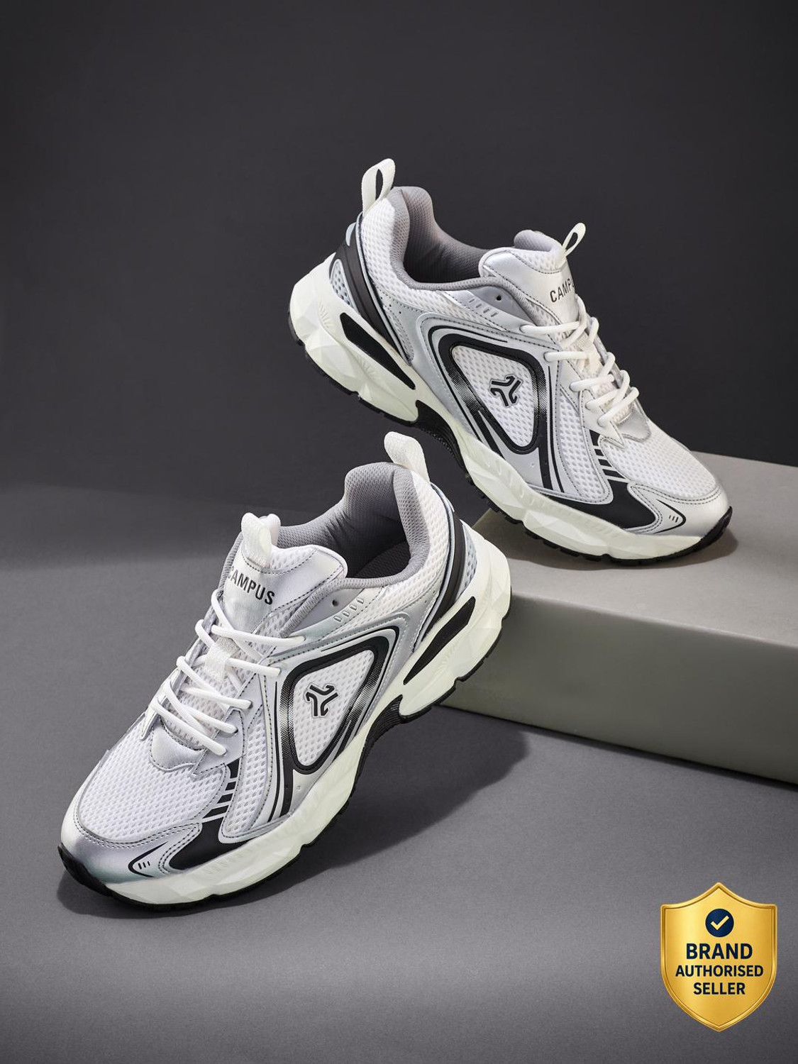 CAMPUS ENCORE Sneakers for Men, White, Size 7 - Image 1