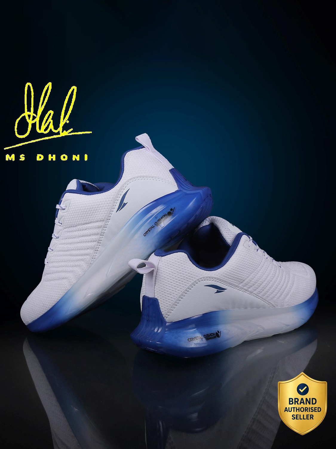 Asian Crystal-13 Blue Sports Shoes for Men (White, Blue, UK 8) - Image 1