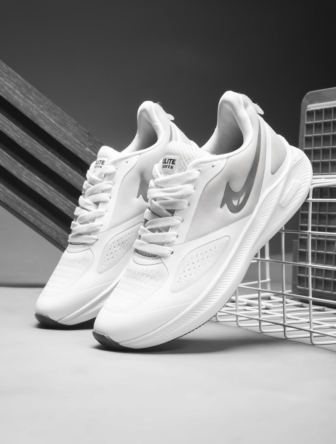 TRULITE Guided-10 Lightweight Gym Training Running comfortable sports Running Shoes For Men (White , 7) - Image 1