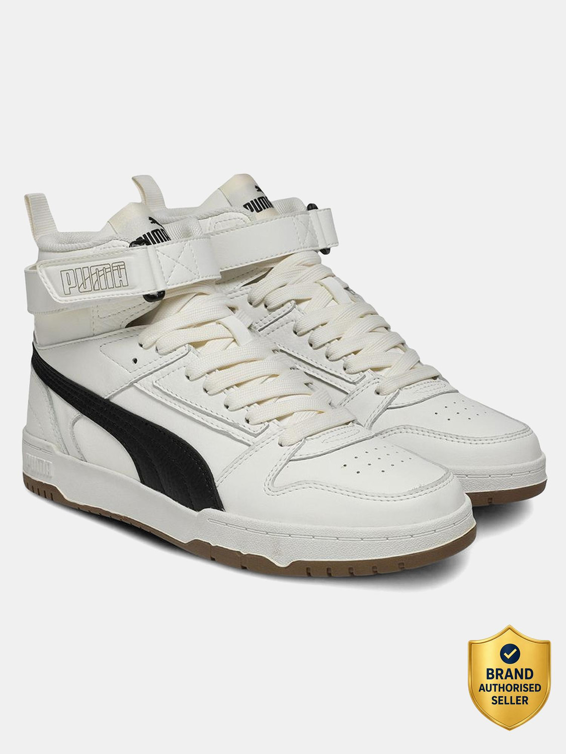 PUMA Court Shatter Mid Sneakers (White, UK 8) - Image 1