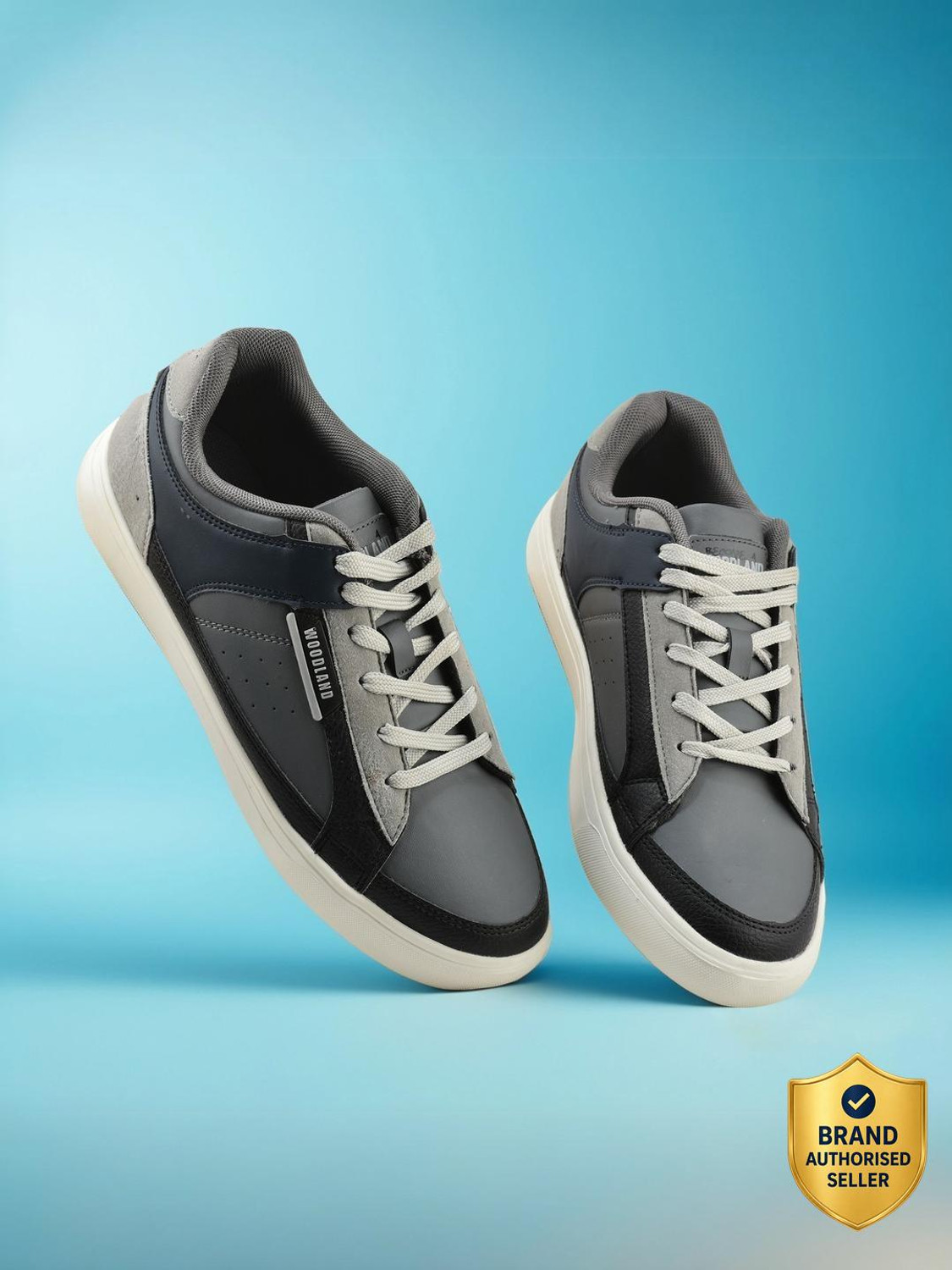 WOODLAND Casual Daily Wear Lightweight Breathable Comfortable Sneakers For Men (Grey , 8) - Image 1
