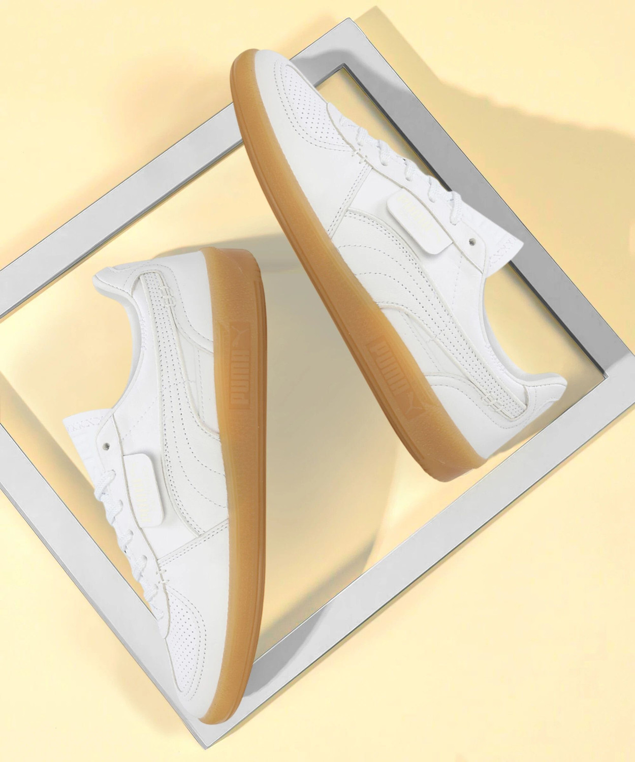 PUMA Palermo Lth S&P Sneakers For Women (White , 3) - Image 1
