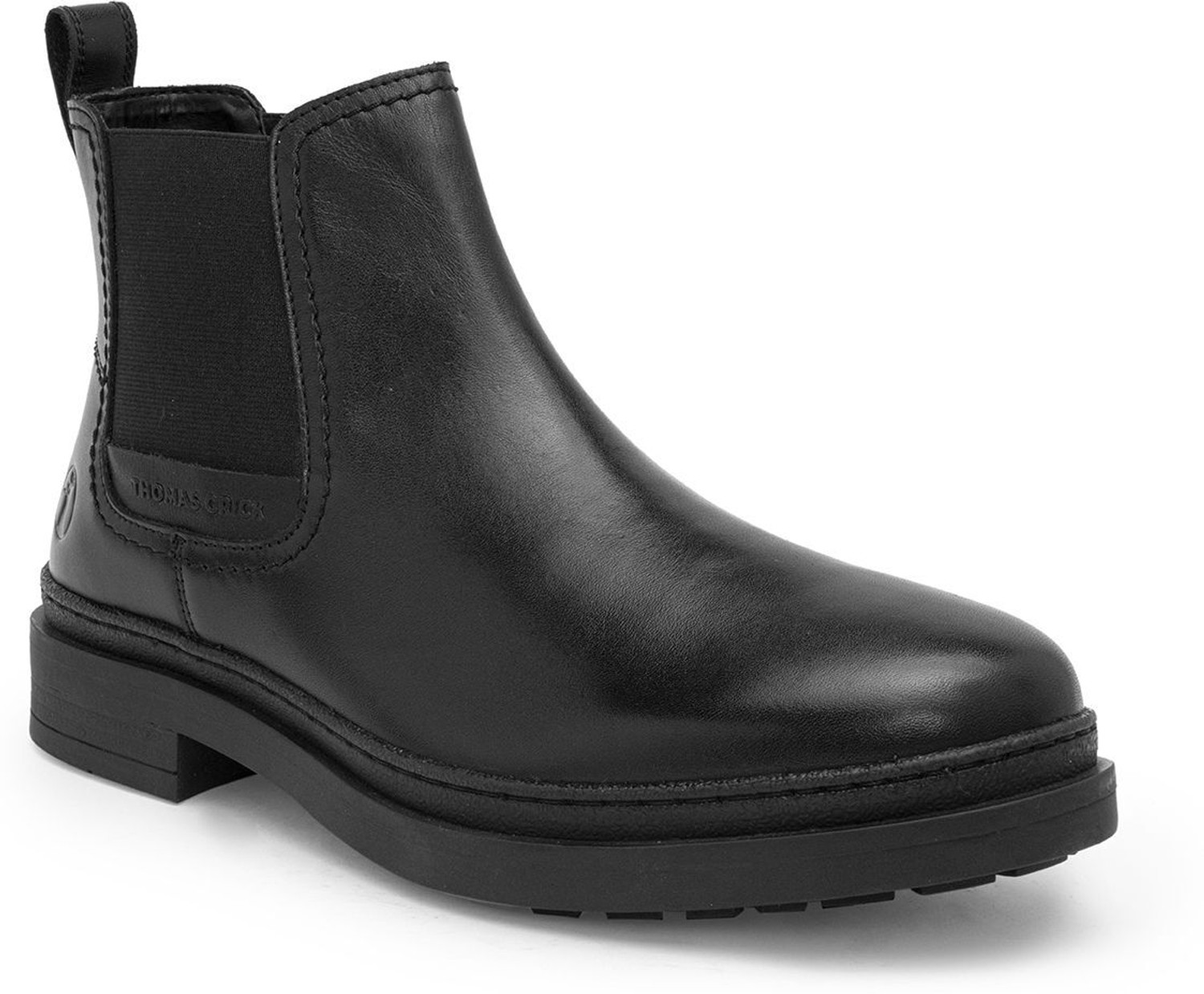 THOMAS CRICK Genuine Leather Chelsea Boots with Dual-Tone Finish and Enhanced Comfort Boots For Men (Black , 8) - Image 1
