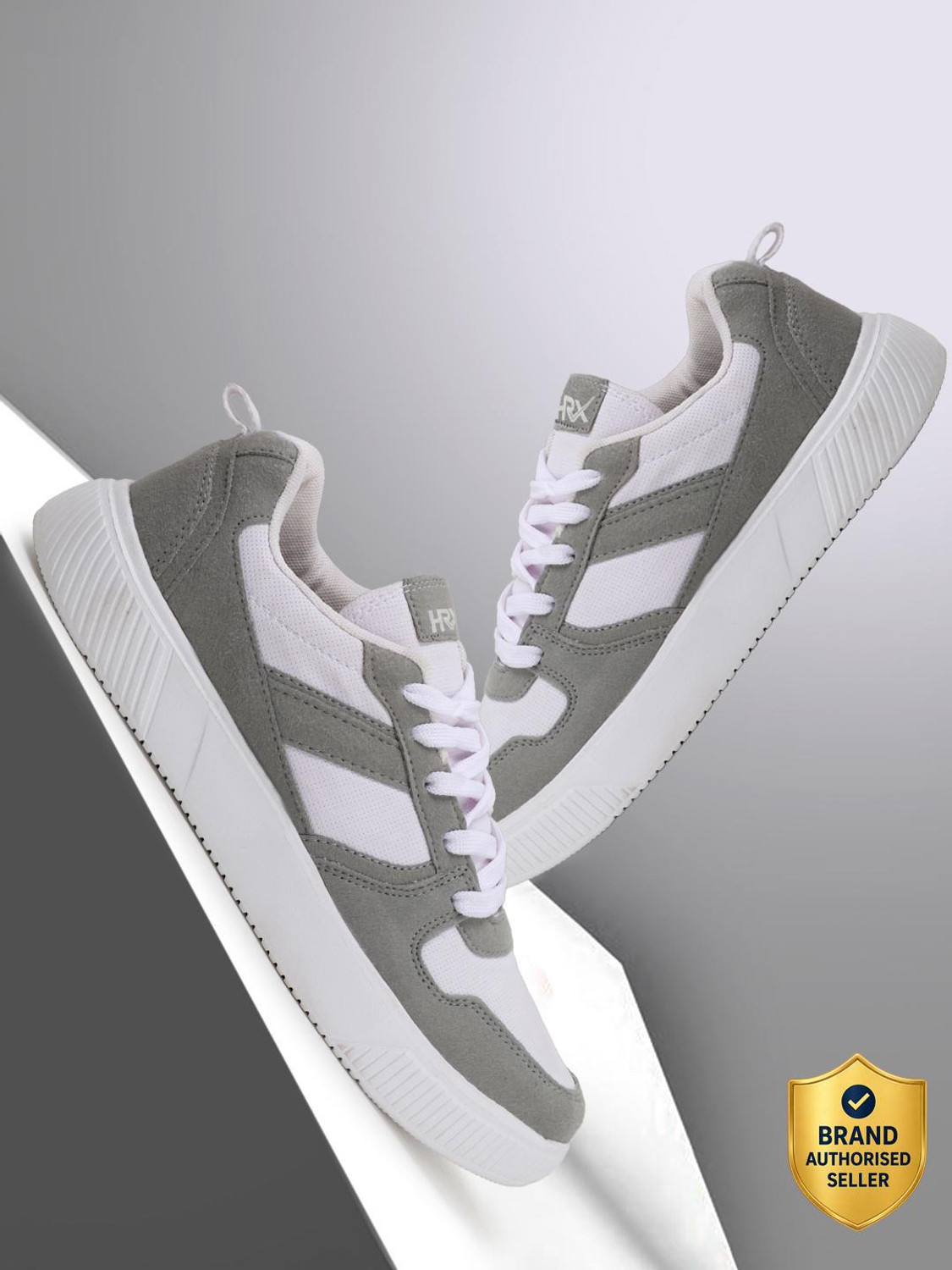HRX by Hrithik Roshan HRX Walking Shoes for Men (White, Grey, 9) - Image 1