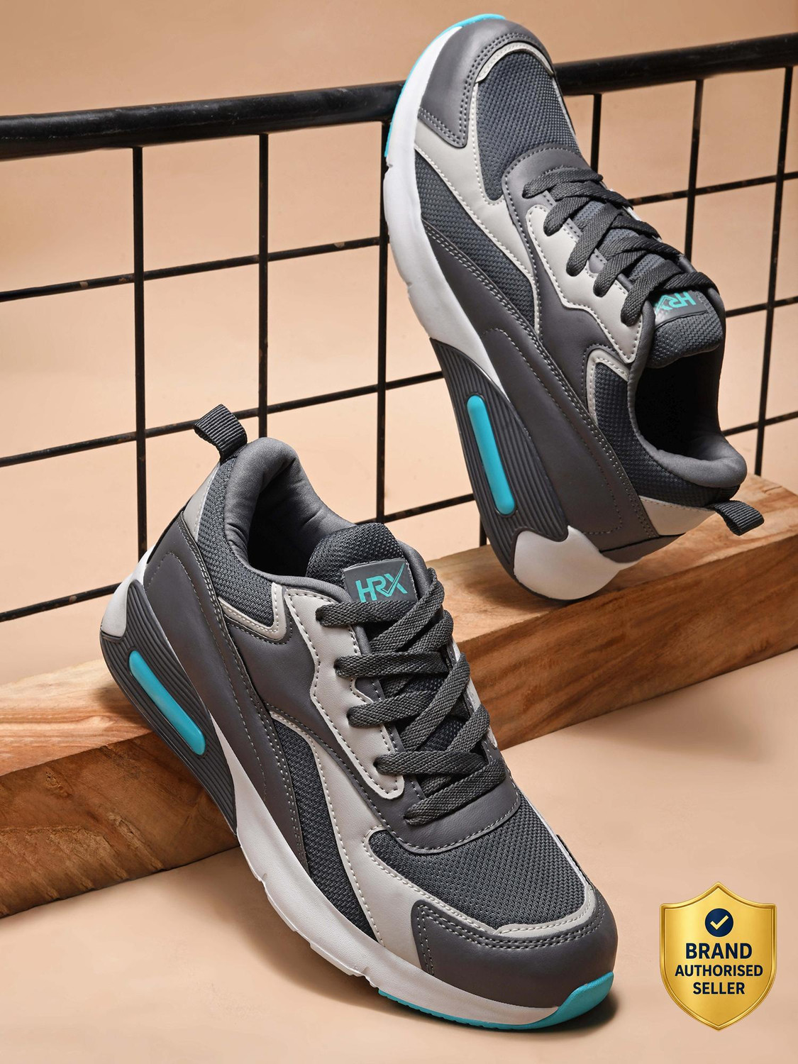 HRX by Hrithik Roshan HRX HRX-1003 Grey Lightweight Training Shoes (8) - Image 1