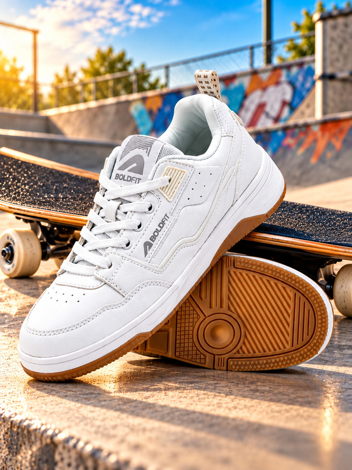 BOLDFIT Tracer Chunky Sneakers White Size 9 - Image 1