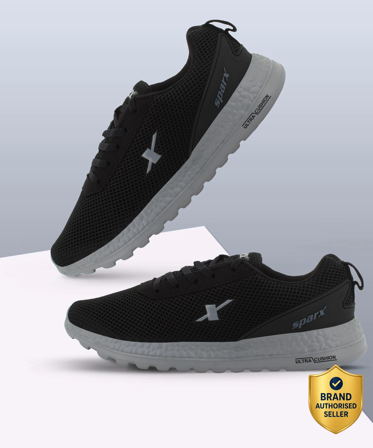 Sparx SM 414 Running Shoes for Men, Black, Size 8 - Image 1