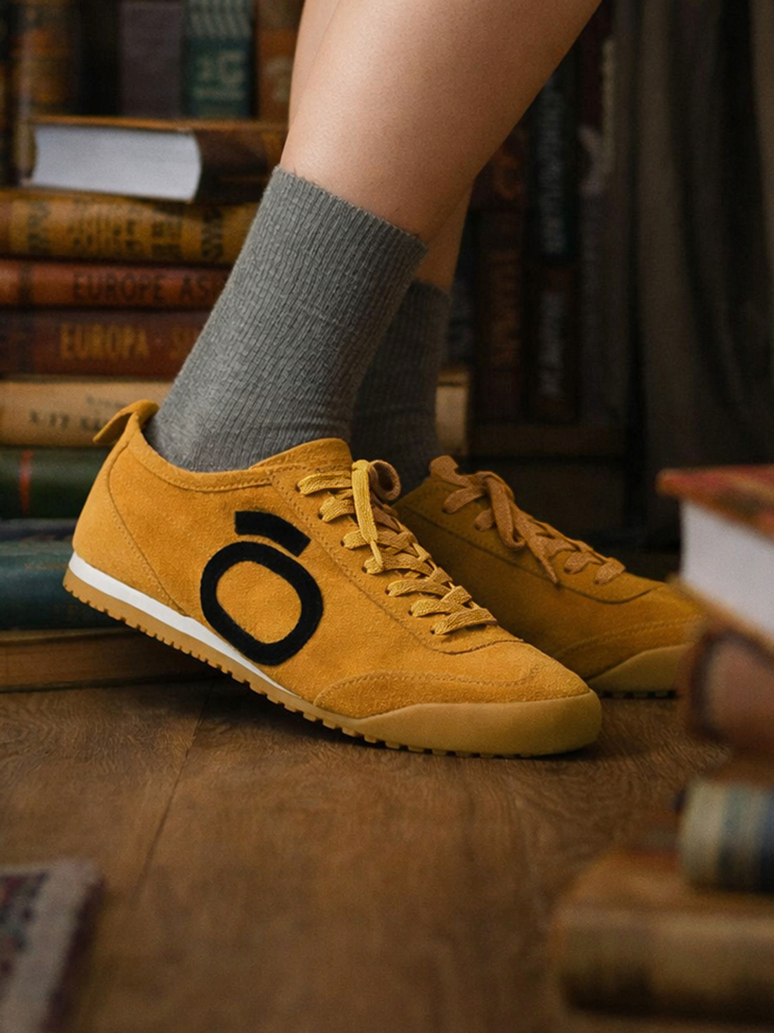BEWAKOOF Kill Bill Halo Series Suede Leather Sneakers Casuals For Men (Yellow , 7) - Image 1