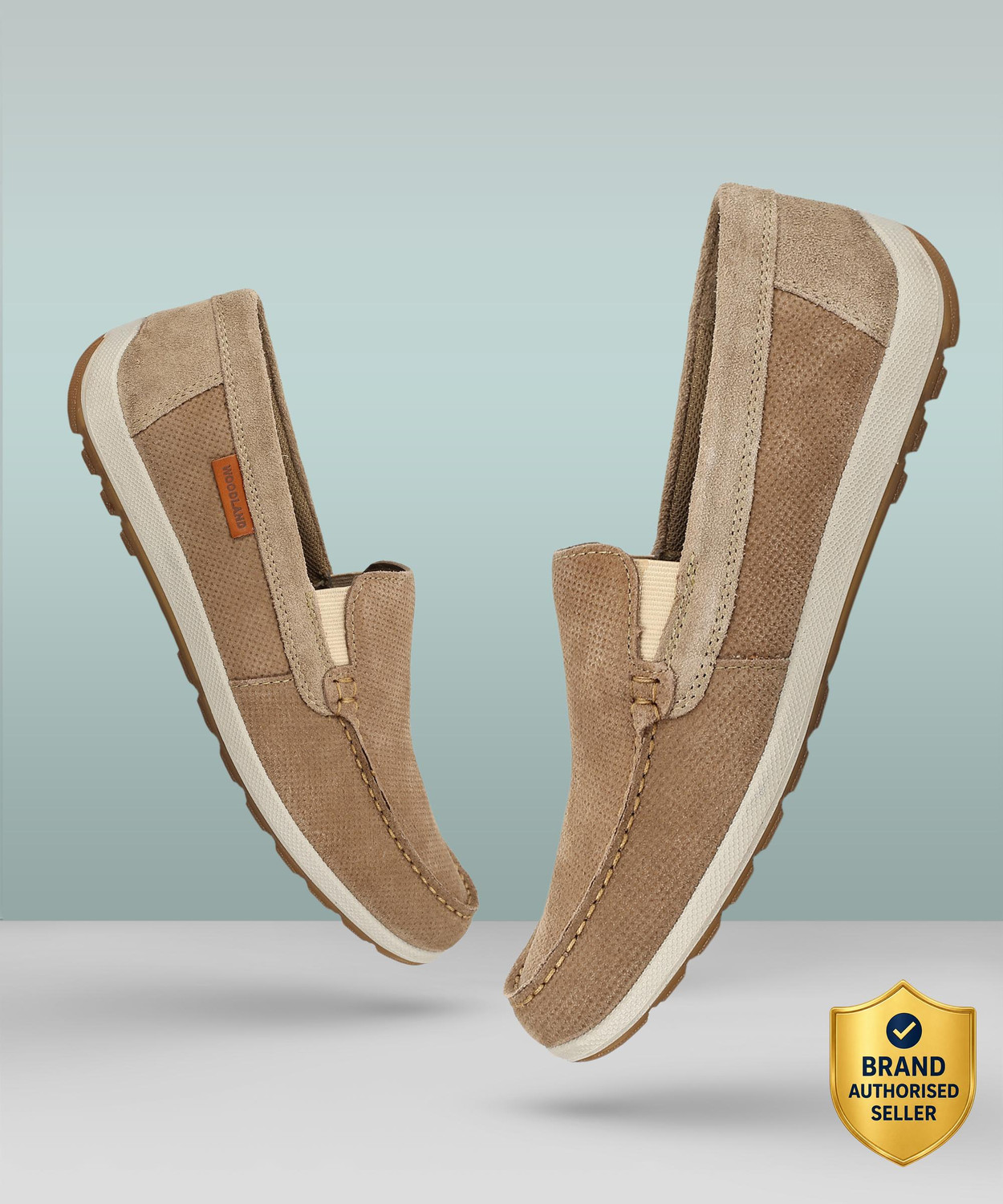 Woodland Men's Slip-On Casual Shoes (Khaki, UK 6) - Image 1