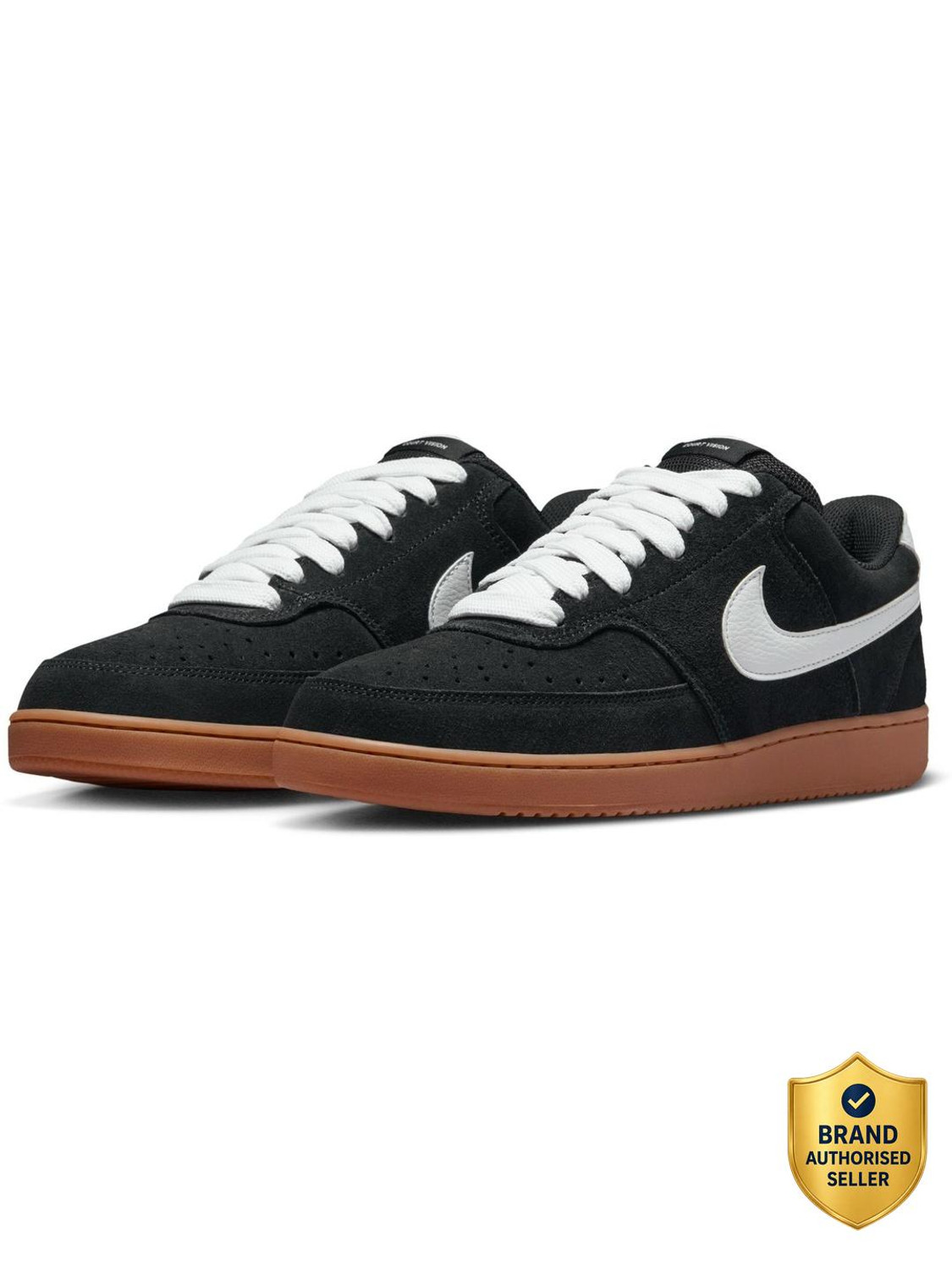 Nike Court Vision Lo FL Basketball Shoes (Black, UK 7) - Image 1