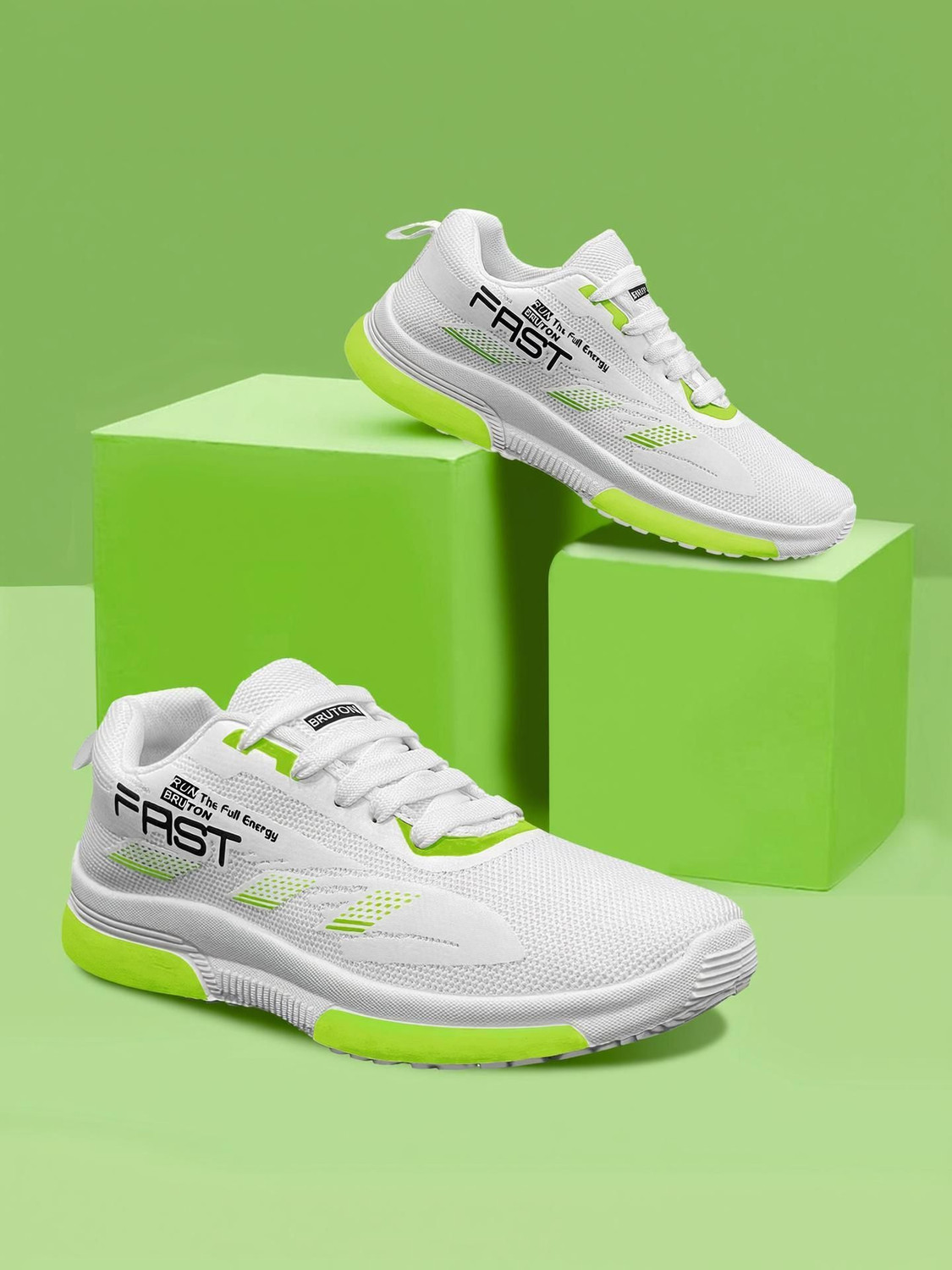 BRUTON Trendy & Stylish Casual Shoes Sneakers For Men (White , 8) - Image 1