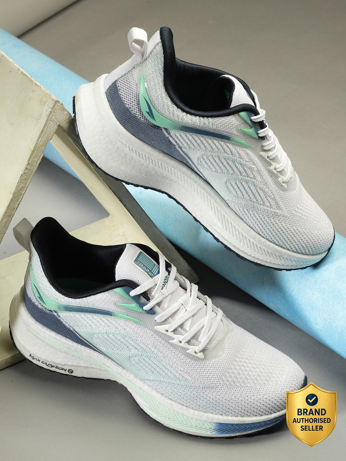 Asian Hypercushion-01 Training & Gym Shoes for Men (White, Blue, 9) - Image 1