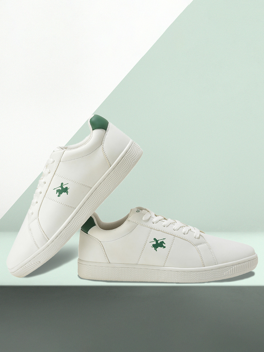 Cantabil Men's White Sneakers (Size 10) - Image 1
