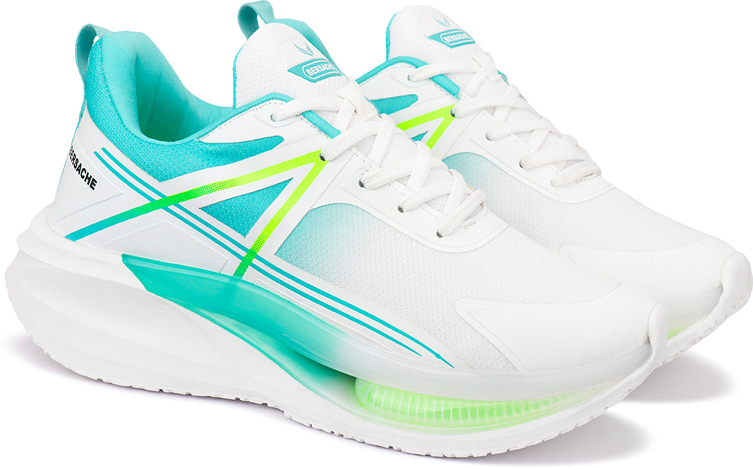 BERSACHE Sports Shoes for men's Casuals For Men (White, Green , 10) - Image 1