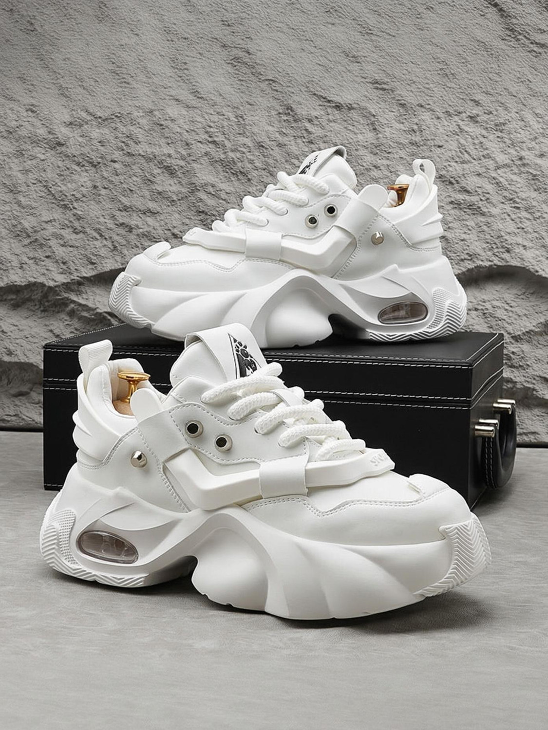 Trendwalk luxury Stylish Light Weight Sneakers For Men (WHITE) Sneakers For Men (White , 8) - Image 1