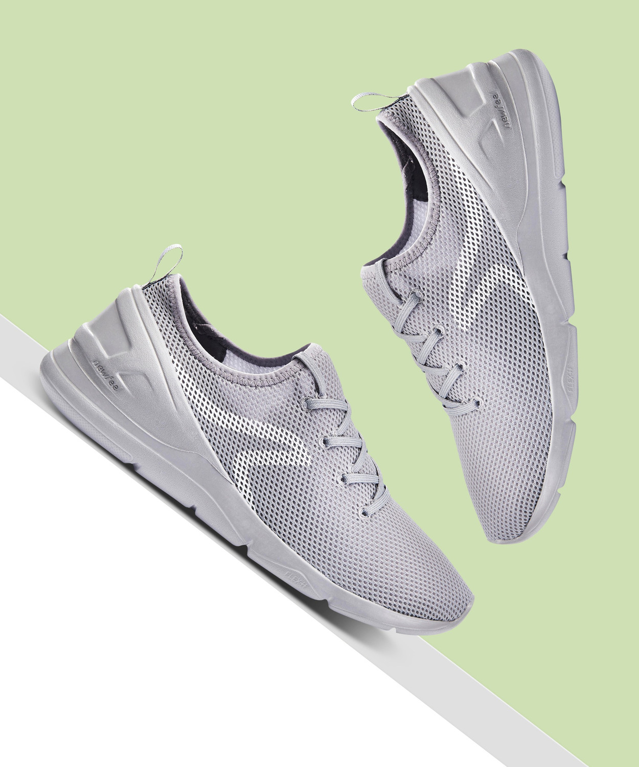 NEWFEEL PW 100 Walking Shoes For Men (Grey , 11) - Image 1