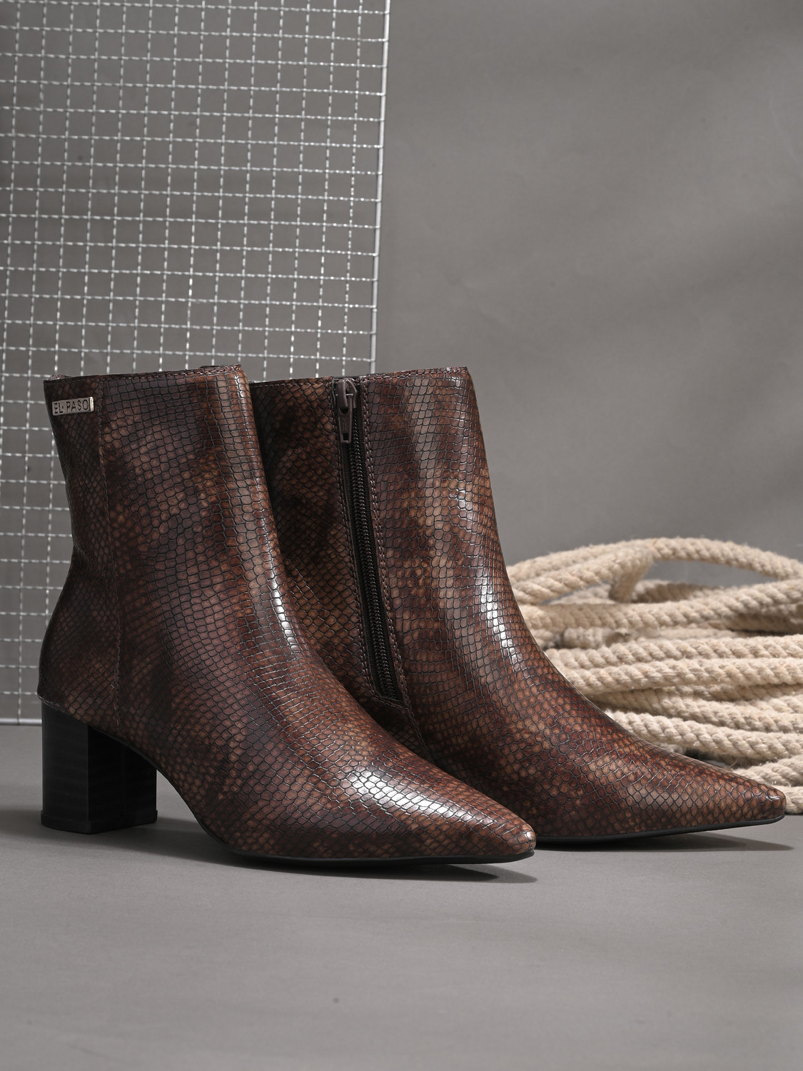 El Paso Women Brown Faux Leather Casual Chelsea Boots Boots For Women (Brown , 8) - Image 1
