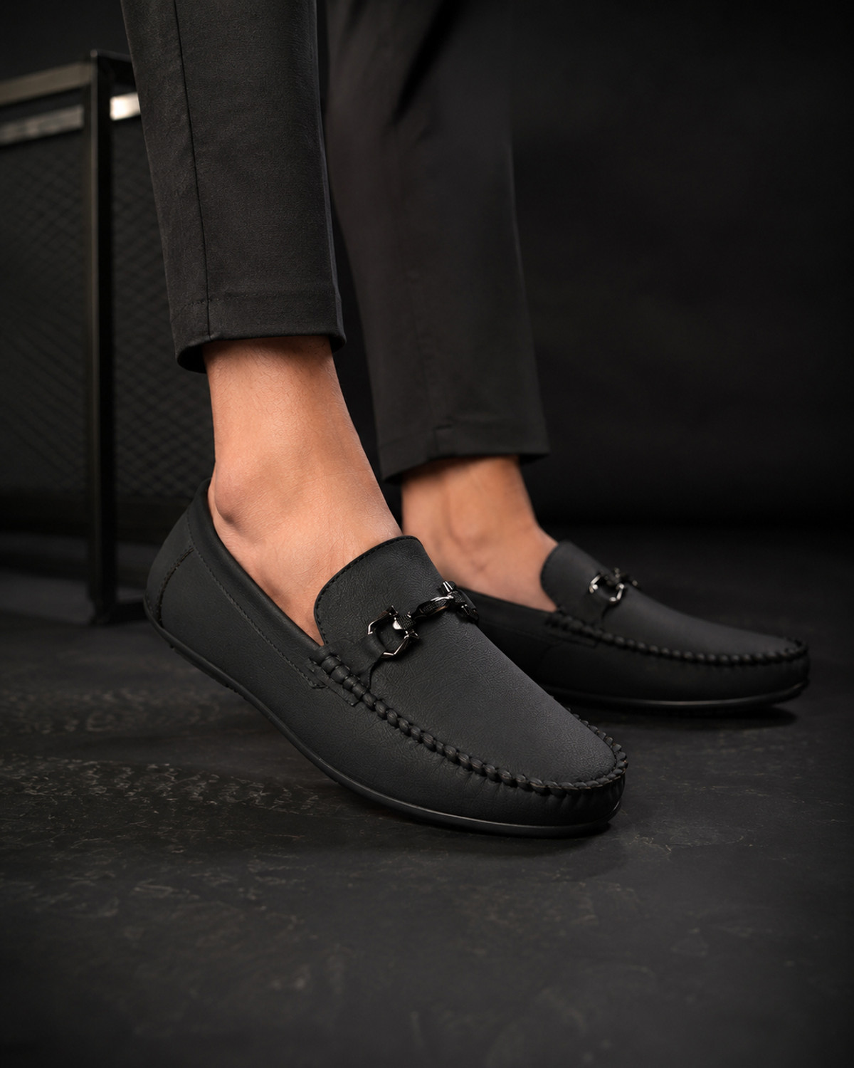 MR.WONKER Premium Metal Bit Slip-On Loafers Loafers For Men (Black , 10) - Image 1