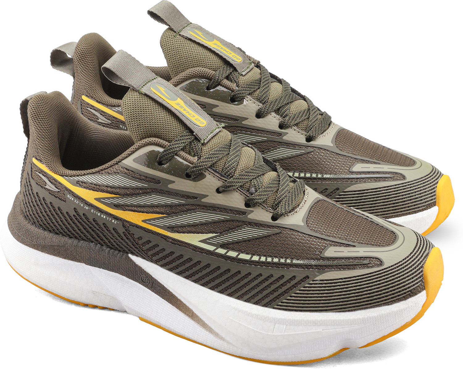 Asian Hypercushion Carbon-14 Men's Running Shoes (Olive, 9) - Image 1