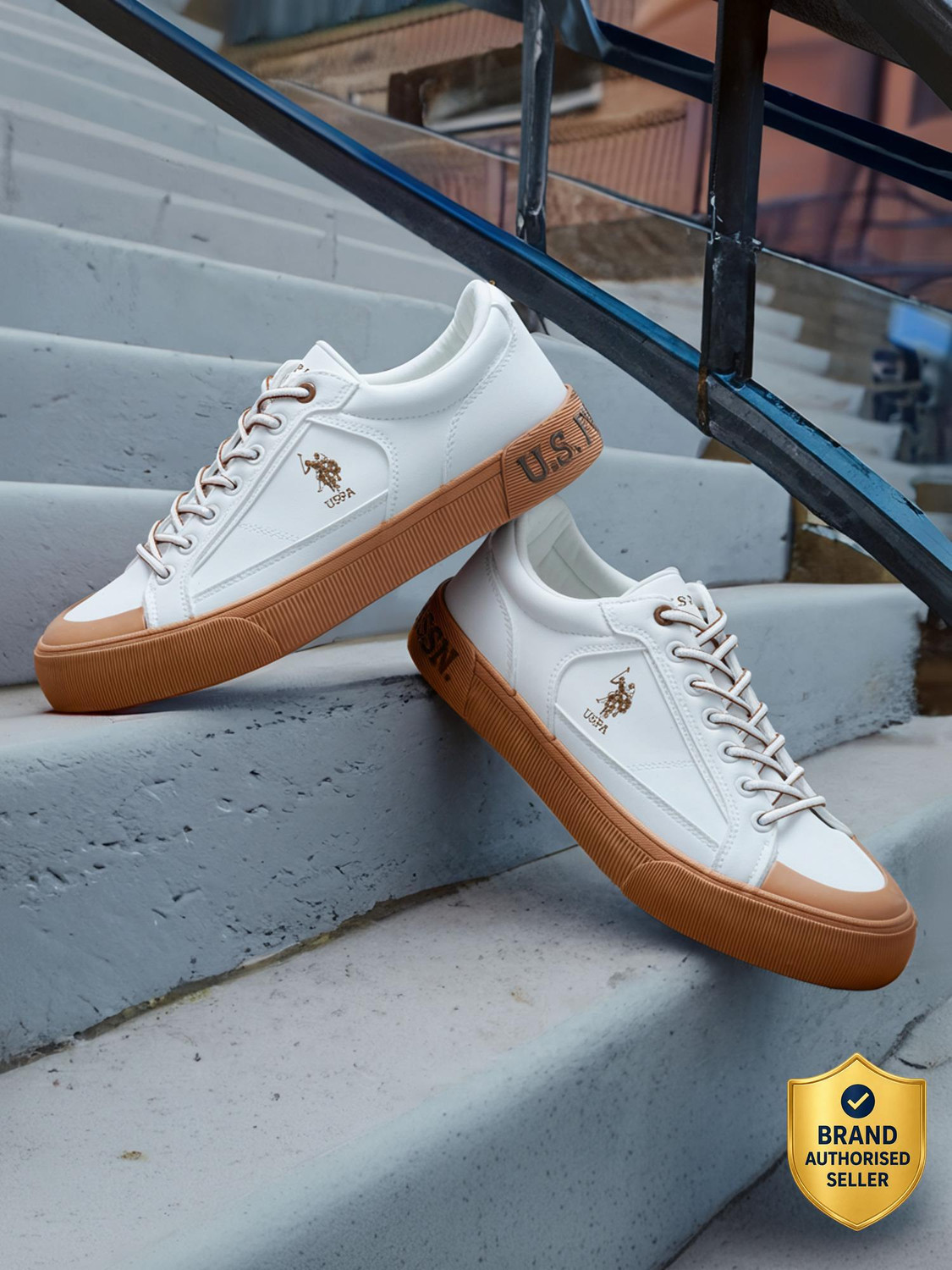 U.S. POLO ASSN. Sneakers For Men (White , 10) - Image 1
