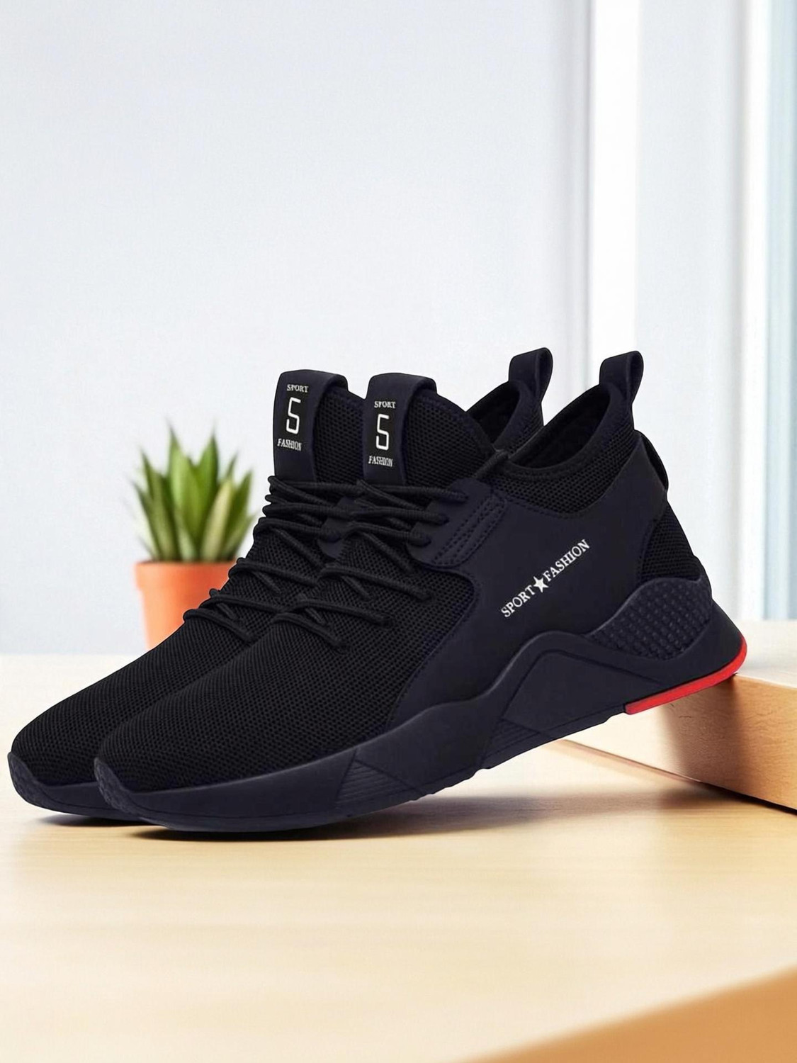 Free Kicks FK-343 Men's Sneakers, Black, Size 6 - Image 1