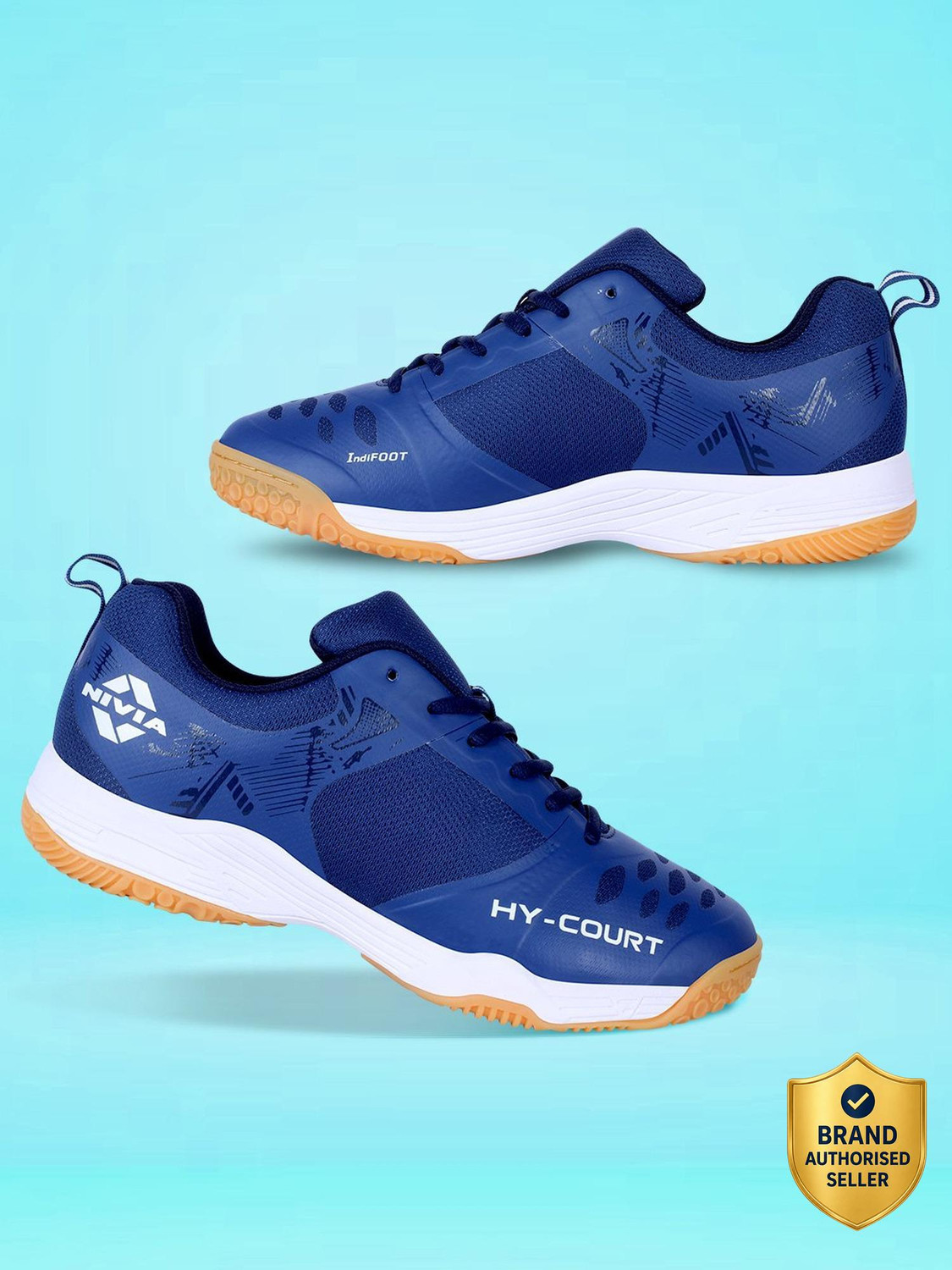 NIVIA HY-COURT 2.1 Badminton Shoes (Navy, Size 6) - Image 1