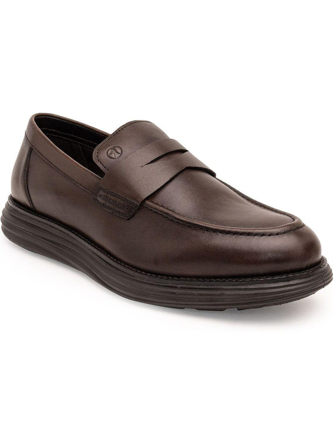 Thomas Crick Dual-Tone Leather Loafers (Brown, 10) - Image 1
