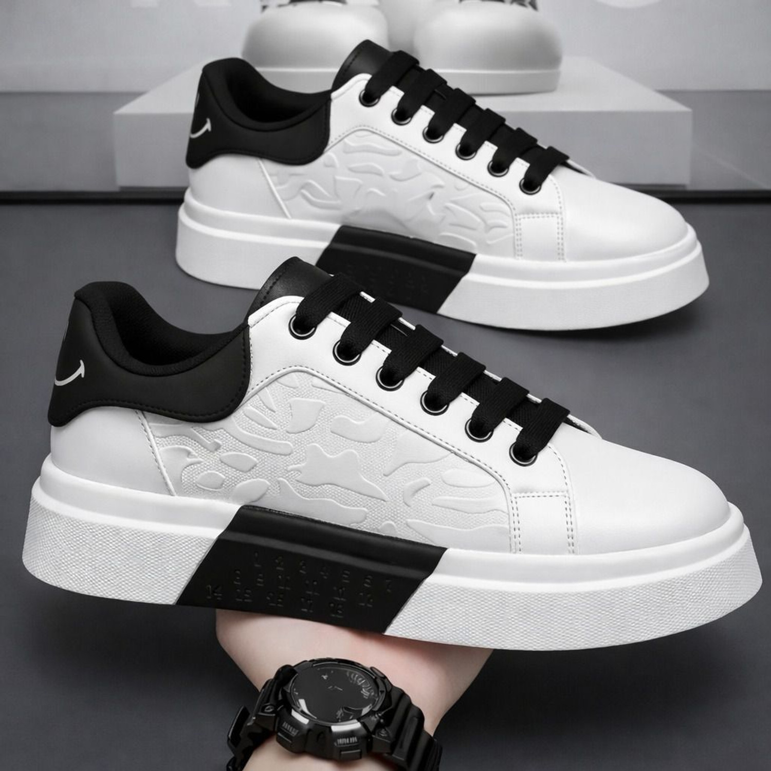Xtoon Stylish Casual Sneakers for Men (White, UK 9) - Image 1