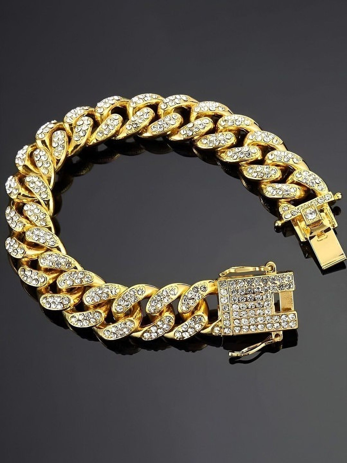 Braculum Gold-Plated Cubic Zirconia Bracelet - Image 1